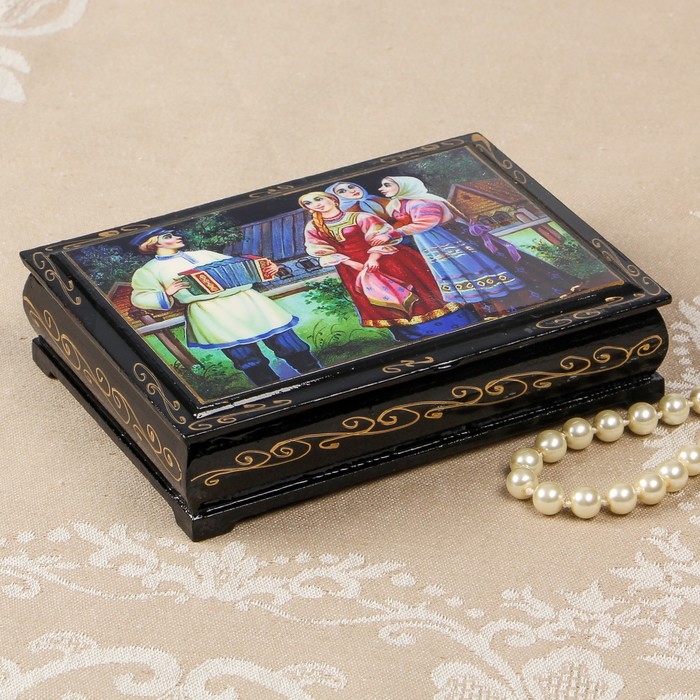 Шкатулка «Сюжет», 10×14 см, лаковая миниатюра