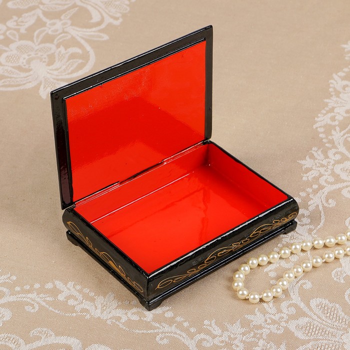 Шкатулка «Лесное озеро», 10×14 см, лаковая миниатюра