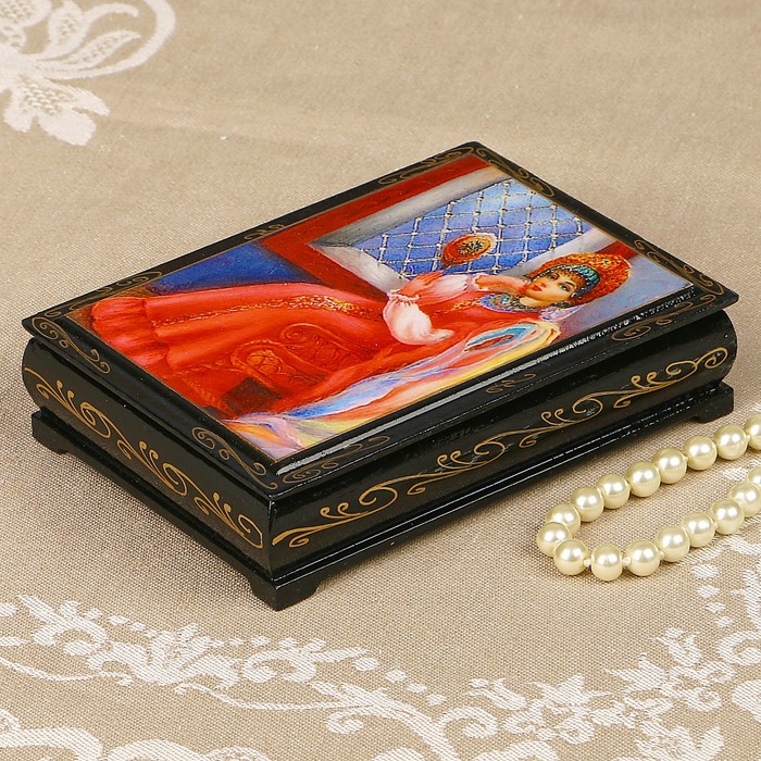 Шкатулка «Русская красавица», 10×14 см, лаковая миниатюра