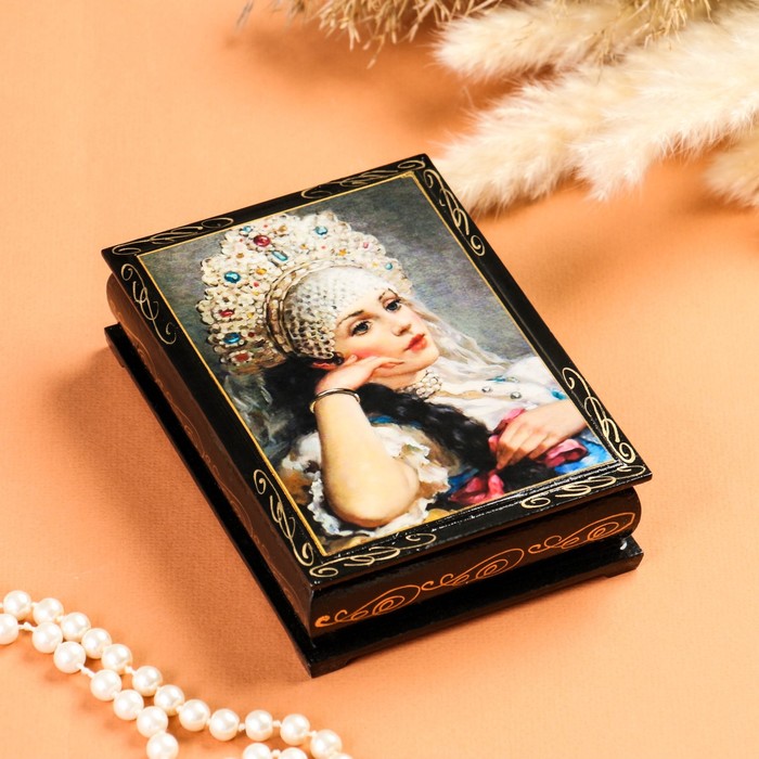 Шкатулка «Царевна», 10×14 см, лаковая миниатюра лаковая миниатюра шкатулка пенал тройка палех