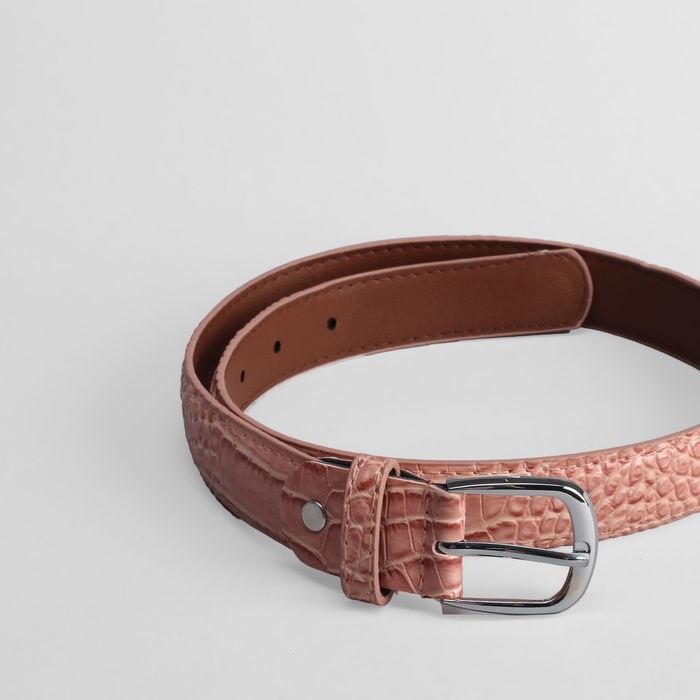 Ремень детский, ширина 3 см, винт, пряжка под металл, рептилия, цвет розовый