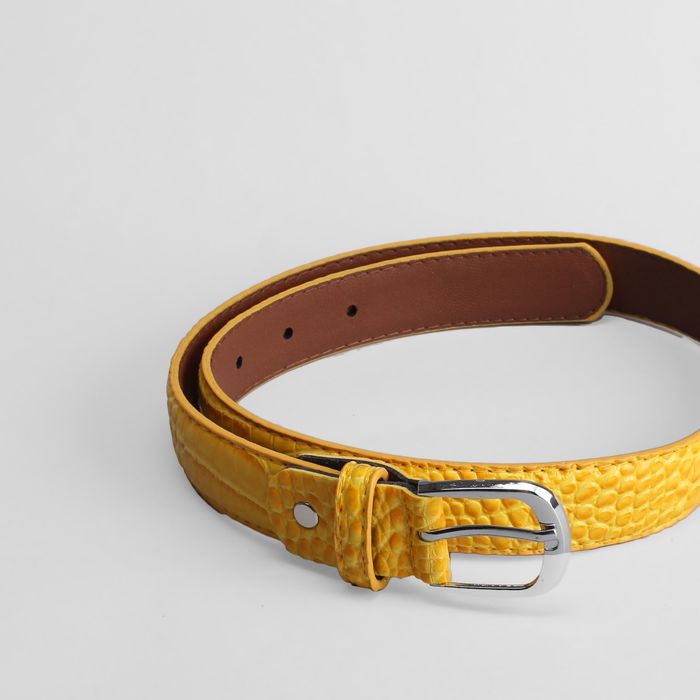 Ремень детский, ширина 3 см, винт, пряжка под металл, рептилия, цвет жёлтый