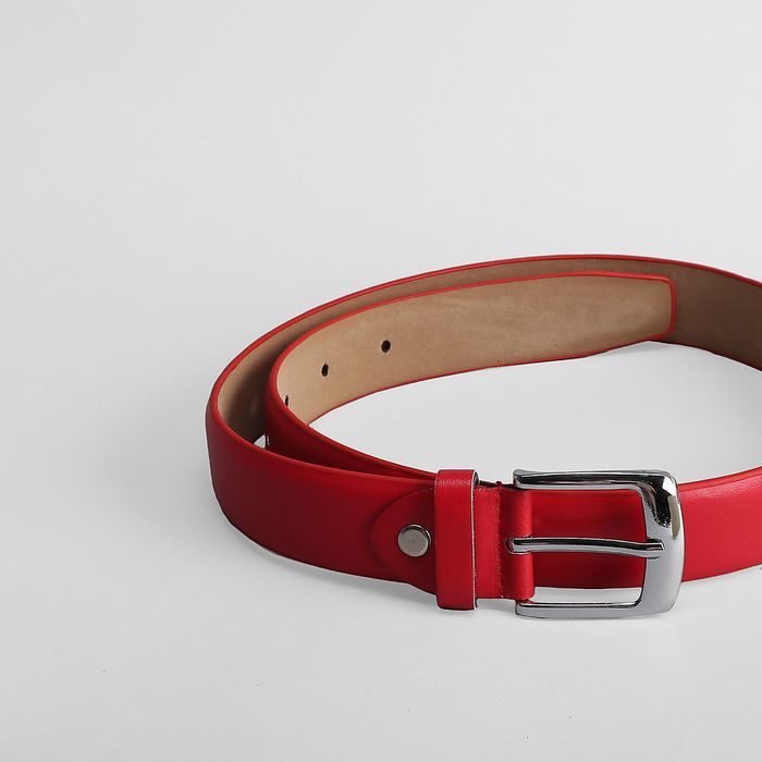 Ремень детский, ширина 3 см, винт, пряжка под металл, цвет красный