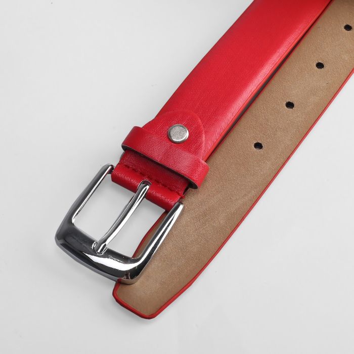 Ремень детский, ширина 3 см, винт, пряжка под металл, цвет красный
