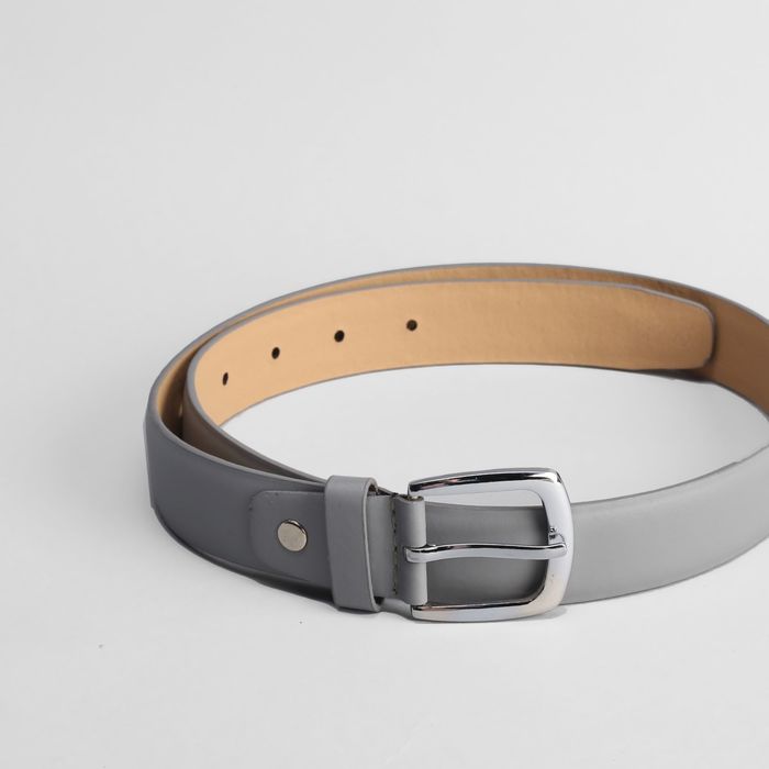 Ремень детский, ширина 3 см, винт, пряжка под металл, цвет серый