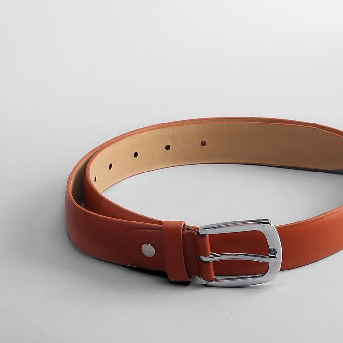 Ремень детский, ширина 3 см, винт, пряжка под металл, цвет рыжий