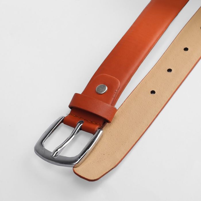 Ремень детский, ширина 3 см, винт, пряжка под металл, цвет рыжий