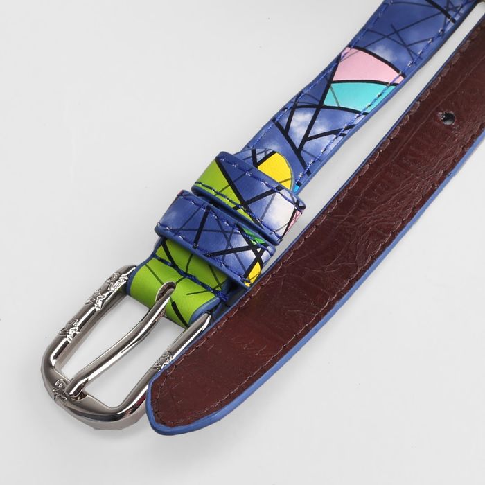 Ремень детский "Абстракция", ширина 2 см, винт, пряжка под металл, цвет синий