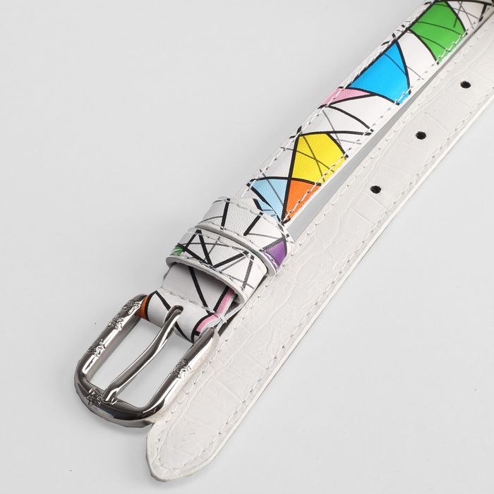 Ремень детский "Абстракция", ширина 2 см, винт, пряжка под металл, цвет белый