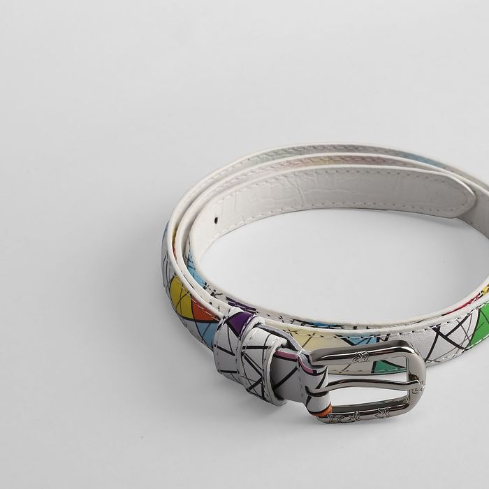 Ремень детский "Абстракция", ширина 2 см, винт, пряжка под металл, цвет белый