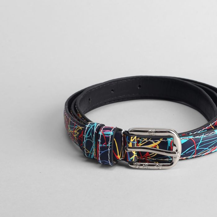 Ремень детский "Акварель", ширина 2 см, винт, пряжка под металл, цвет синий