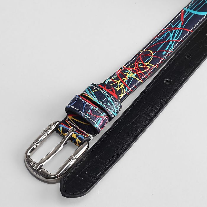 Ремень детский "Акварель", ширина 2 см, винт, пряжка под металл, цвет синий