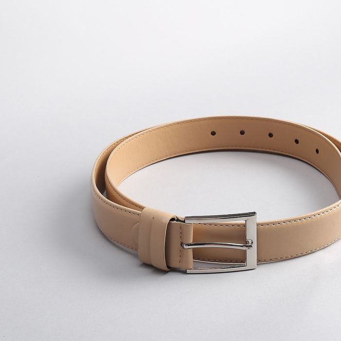 Ремень мужской, ширина 3.5 см, винт, цвет бежевый