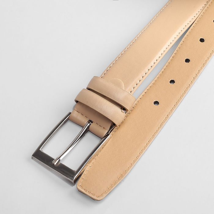 Ремень мужской, ширина 3.5 см, винт, цвет бежевый