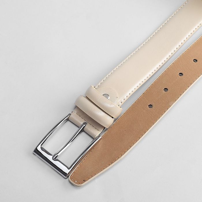 Ремень мужской, ширина 3.5 см, винт, цвет бежевый