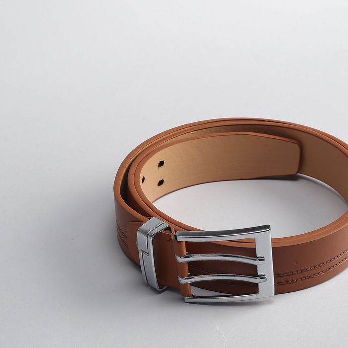 Ремень мужской, ширина 4 см, винт, цвет рыжий