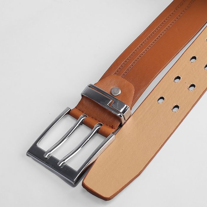 Ремень мужской, ширина 4 см, винт, цвет рыжий