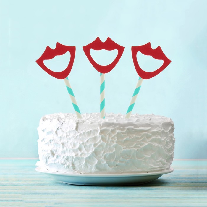 Топпер "Улыбка", набор 6 шт., цвета МИКС