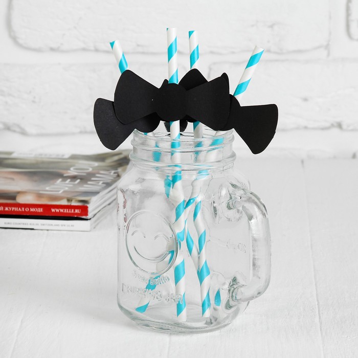 Трубочки для коктейля "Бантик" (набор 4 шт) цвета МИКС