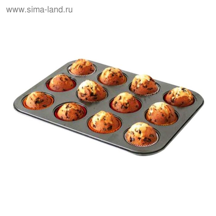 Форма для выпечки кексов, 12 ячеек форма для выпечки pan cake spc 0027формы для выпечки 6 ячеек