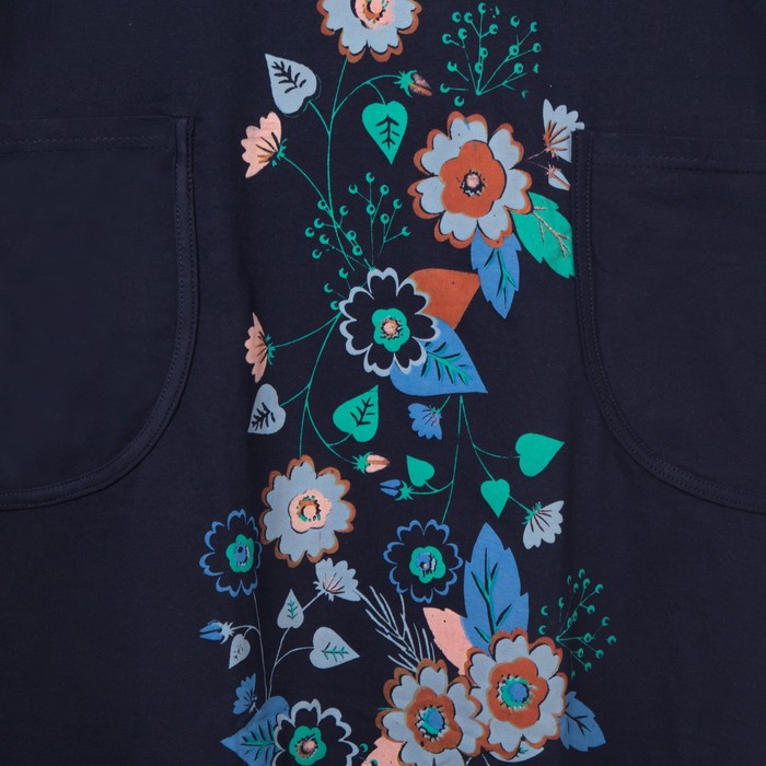 Платье женское, цвет синий, принт МИКС, размер 46