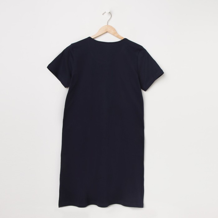 Платье женское, цвет синий, принт МИКС, размер 46