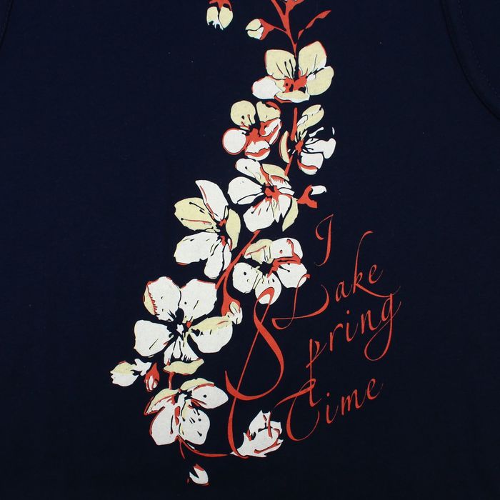 Платье женское, цвет синий, принт МИКС, размер 48