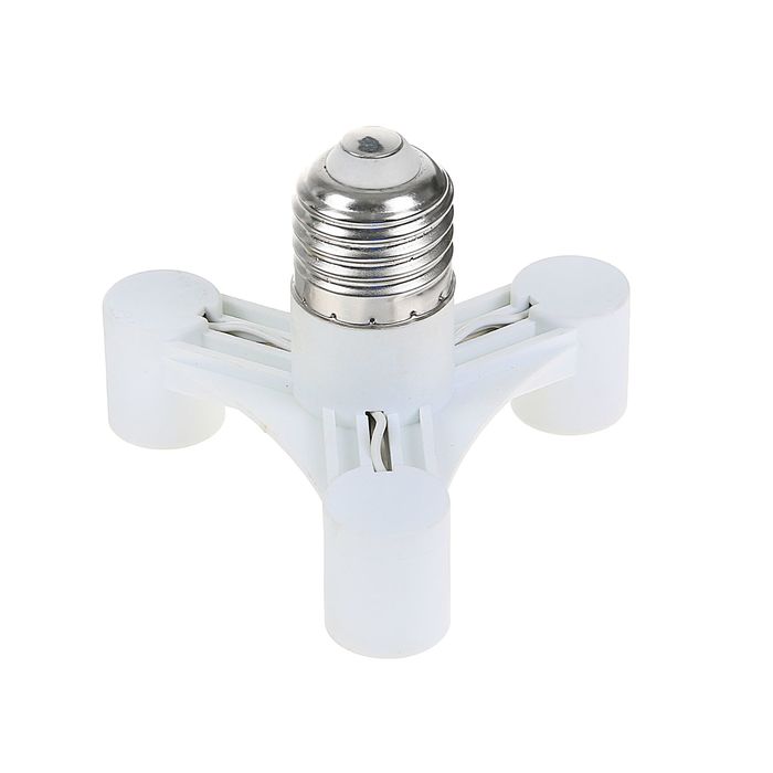 Переходник с цоколя E27 на 3хE14, белый