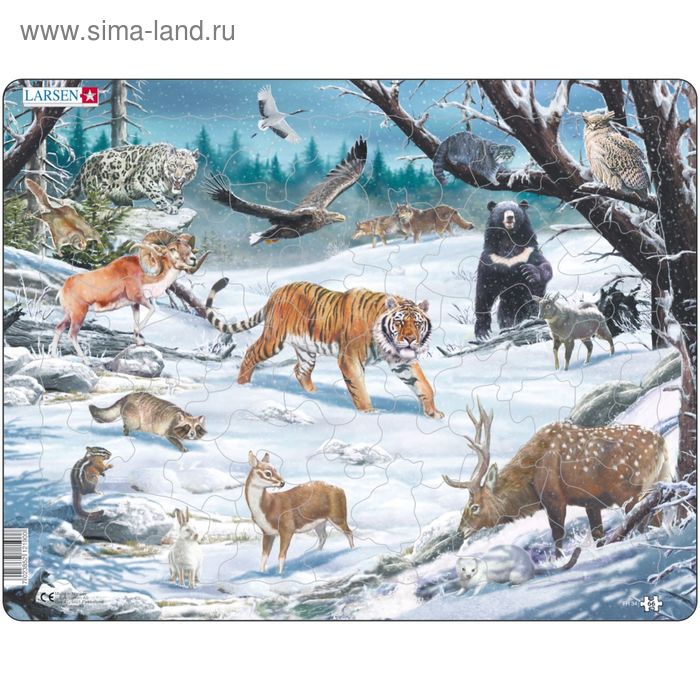 Пазл «Животные Сибири и Дальнего Востока», 66 деталей (FH34)