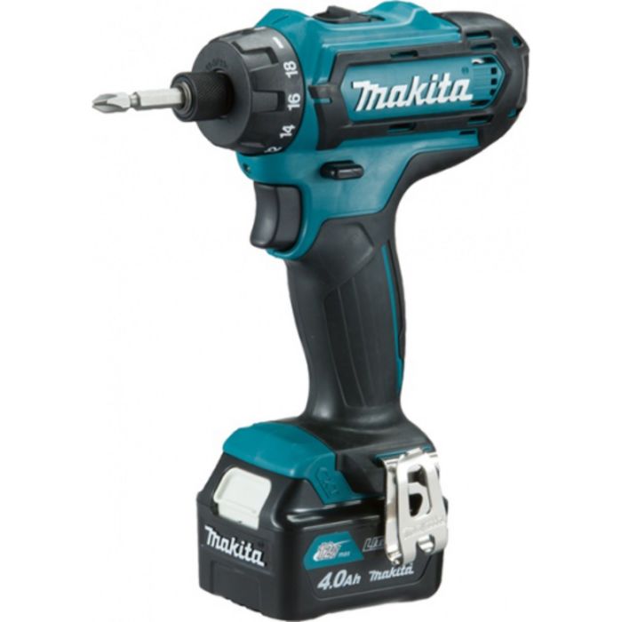 Дрель-шуруповерт Makita DF031DWME, 10.8В,2х4Ач,6-ти гран 1/4",0-450/1700об/м