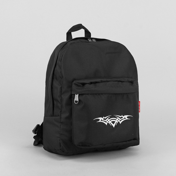 Рюкзак молодёжный на молнии, 1 отдел, наружный карман, цвет чёрный