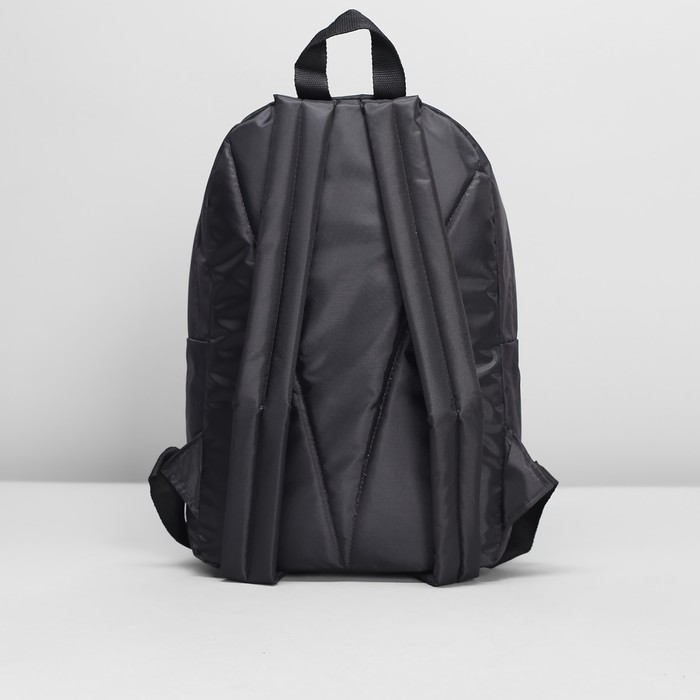 Рюкзак молодёжный на молнии, 1 отдел, наружный карман, цвет чёрный/серый