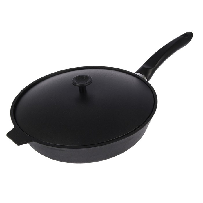 Сковорода 28 см, h=6 см, бакелитовая ручка, алюминиевая крышка