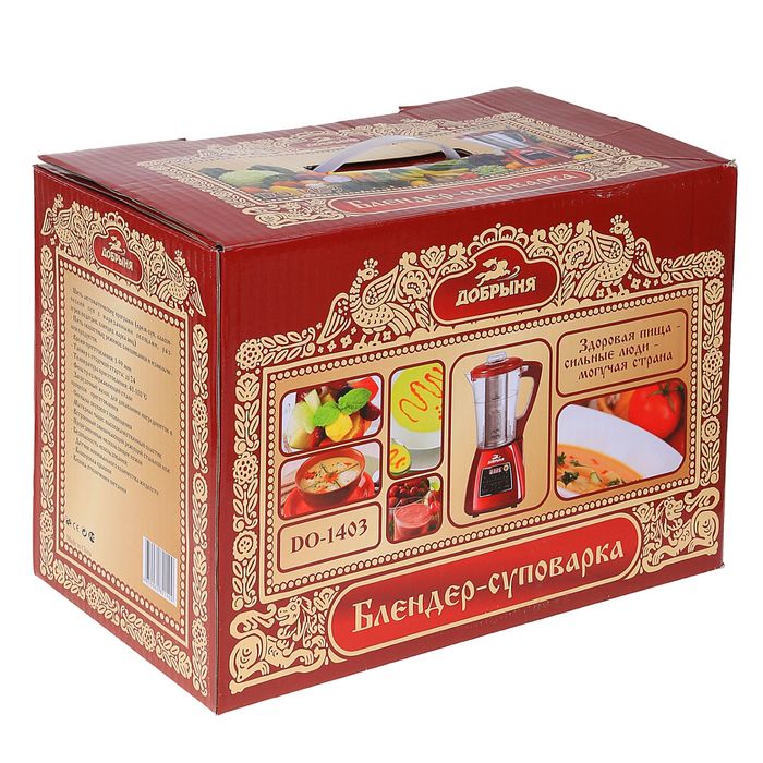 Блендер "Добрыня" DO-1403, 1.7 л, 1200 Вт, 5 режимов, красный