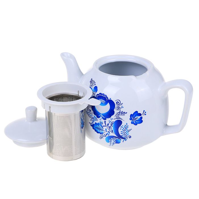 Самовар электрический "Добрыня" DO-415, 4 л, белый "гжель"