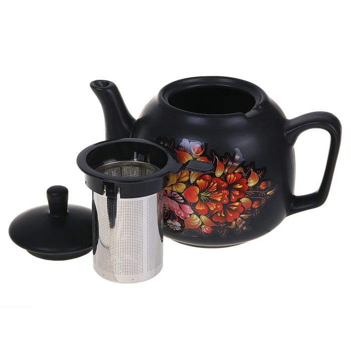 Самовар электрический "Добрыня" DO-416, 4 л, черный "хохлома"