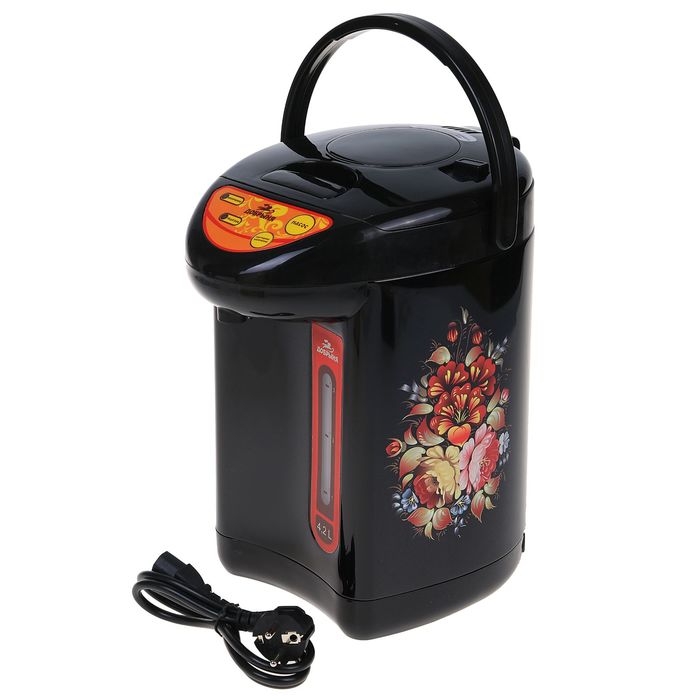 Чайник-термос электрический "Добрыня" DO-487, 4.2 л, "хохлома"