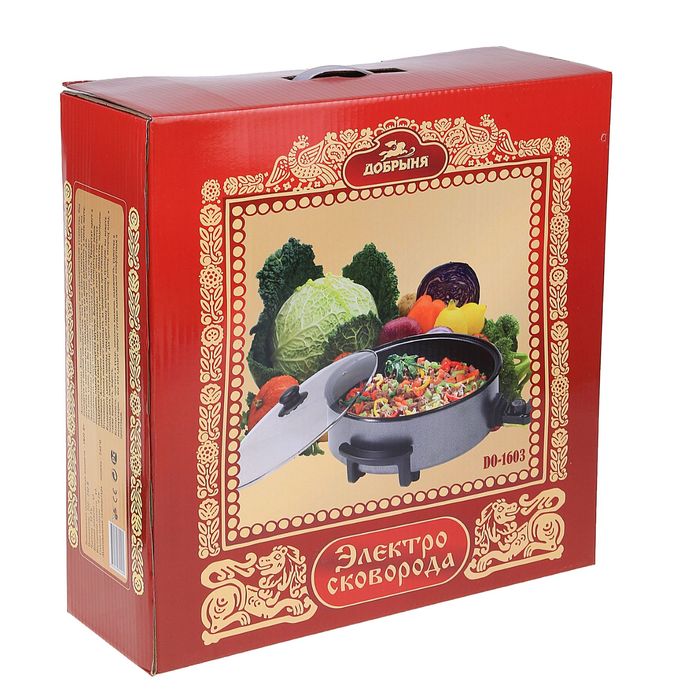 Сковорода электрическая "Добрыня" DO-1603, d=42 см, 9 см, 1800 Вт, до 240"