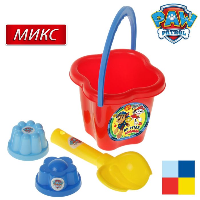 Щенячий патруль. Набор для игры с песком "Крутая команда", 4 предмета, цвет МИКС