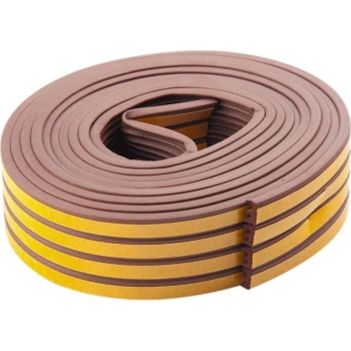 Уплотнитель "СИБРТЕХ", профиль E, в катушке 24 м, коричневый