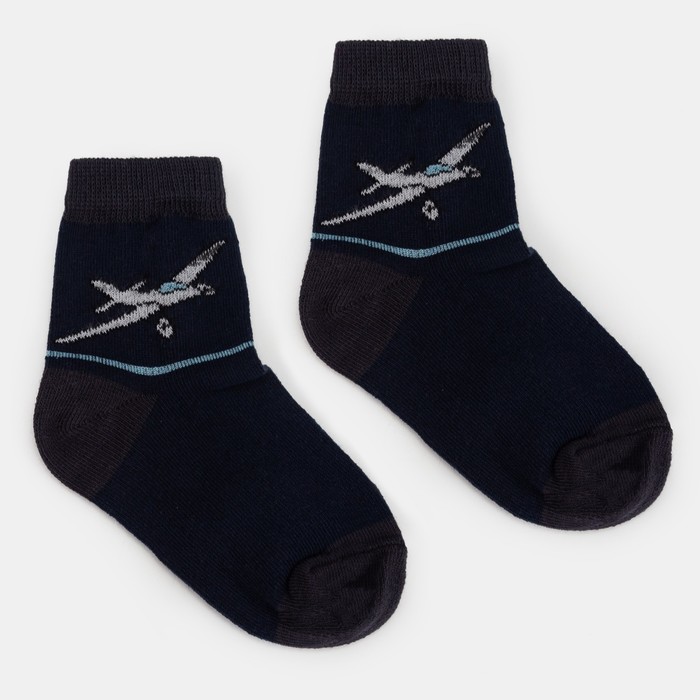 Носки детские "ЭкономьиЯ" Самолет , размер 14 (3-4 года), цвет синий