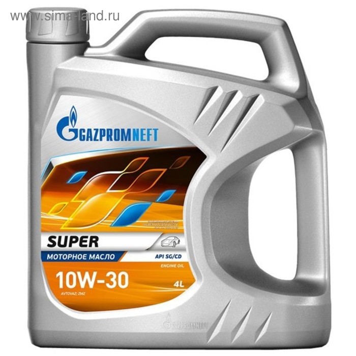 Масло моторное Gazpromneft Super 10w30, 4 л масло индустриальное gazpromneft пм 1000 л