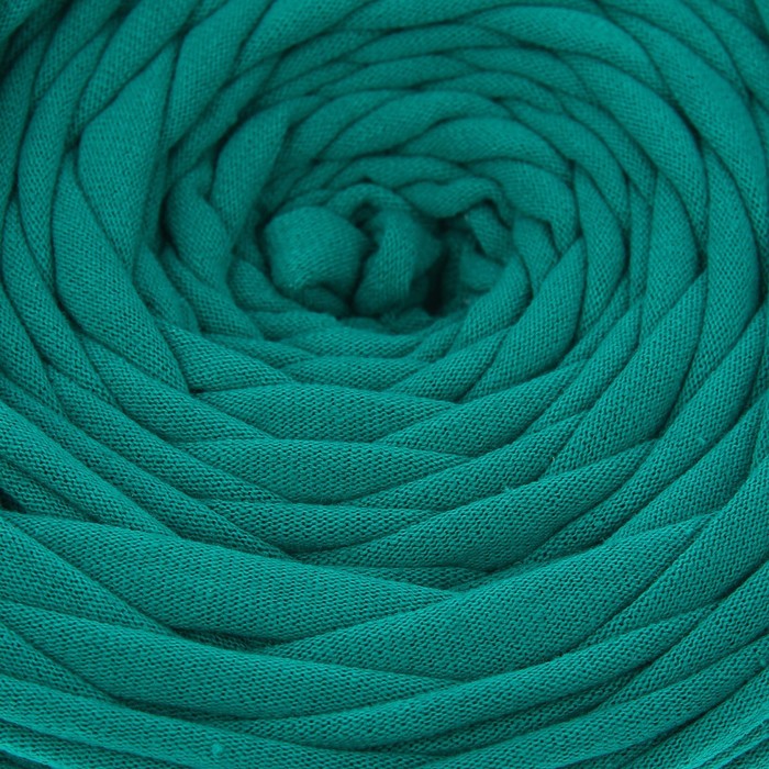 Пряжа трикотажная широкая 50м/160гр, ширина нити 7-9 мм  (изумруд)