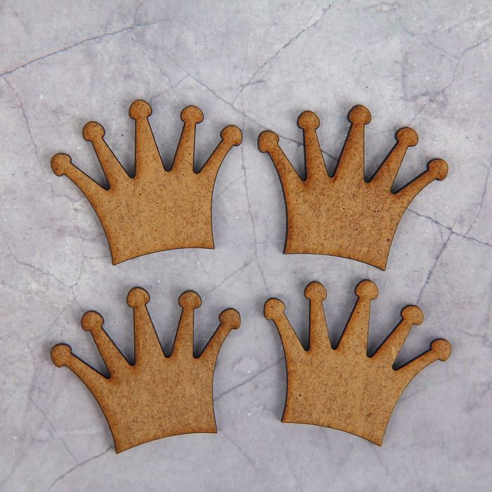 Декоративный элемент для творчества "Корона-5" набор 4 шт, 4х3,5 см (ДЕК-247)