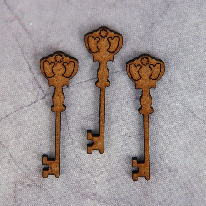Декоративный элемент для творчества "Ключик-1" набор 3 шт, 4х1,3 см (ДЕК-253)