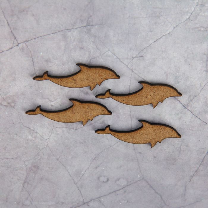 Декоративный элемент для творчества "Дельфин" набор 4 шт, 4х1,3 см (ДЕК-258)