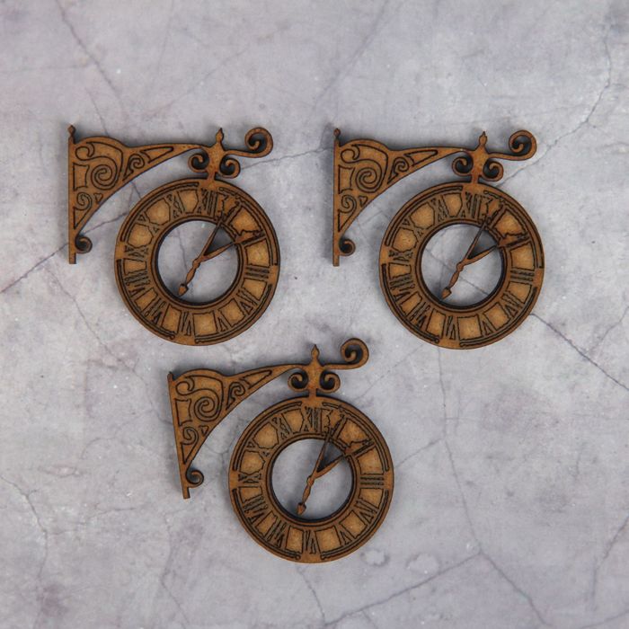 Декоративный элемент для творчества "Часы" набор 3 шт. 3,7х4 см (ДЕК-270)