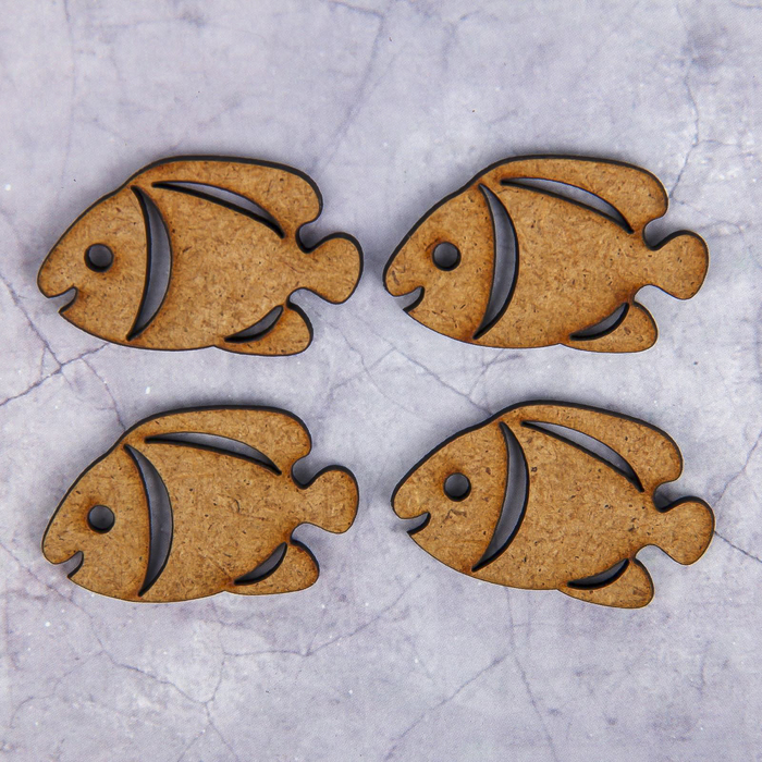 Декоративный элемент для творчества "Рыба-2" набор 4 шт, 4х2,8 см (ДЕК-282)