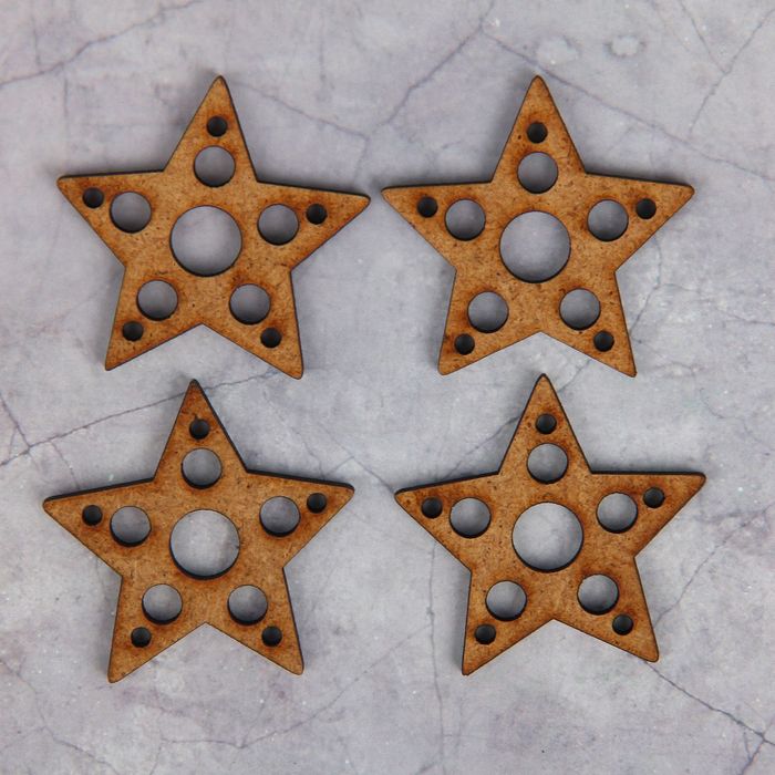 Декоративный элемент для творчества "Морская звезда" набор 4 шт, 4х4 см (ДЕК-298)