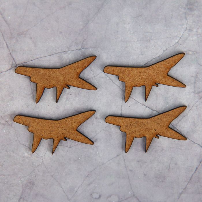 Декоративный элемент для творчества "Самолет-1" набор 4 шт, 4х3,5 см (ДЕК-301)